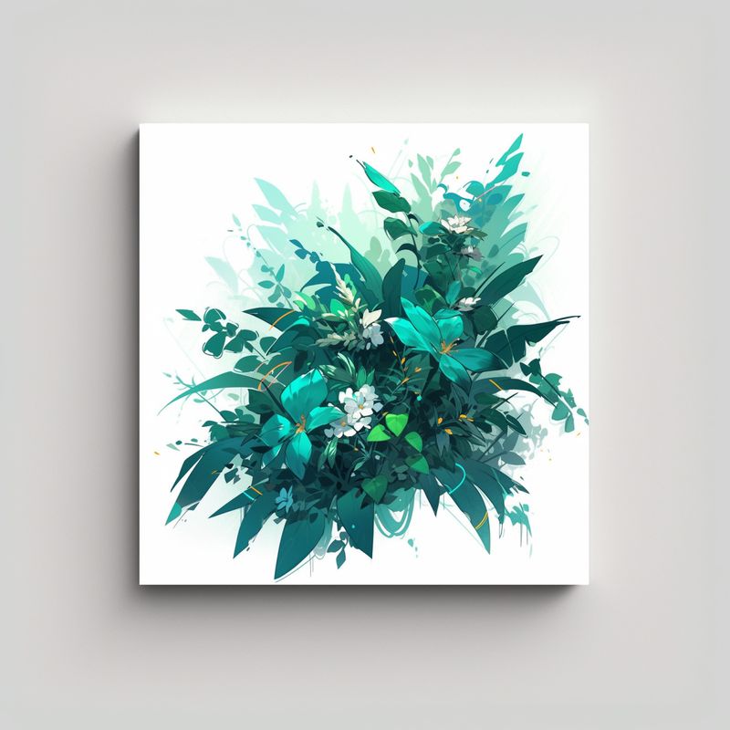 GENERICO - Pinturas Decorativas Green Y Turquoise En Alta 50x50 Cm
