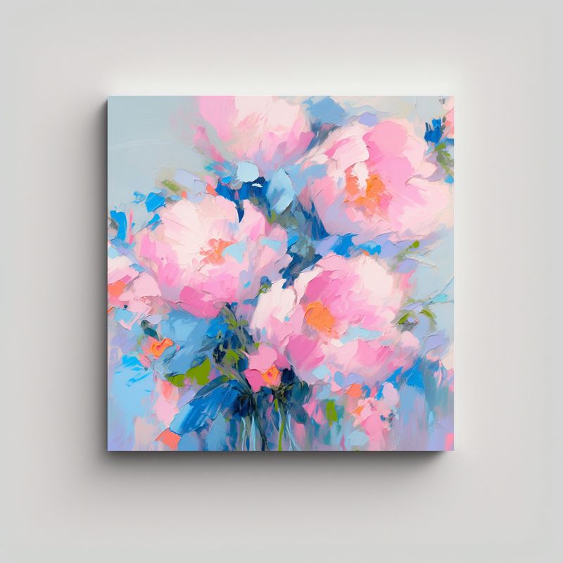GENERICO - 1 Cuadro Tema Protagonismo A Colores Rosados 70x70 Cm