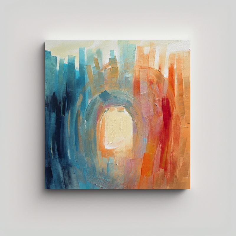 GENERICO - Cuadro Abstracto Iluminado Similar Al Imagen 32, 60x60 Cm