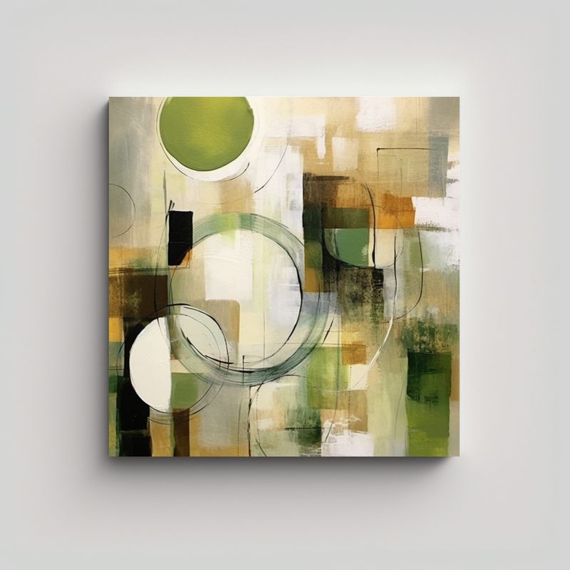 GENERICO - Pintura Abstracta Vintage Estrellados En Tonos 90x90 Cm