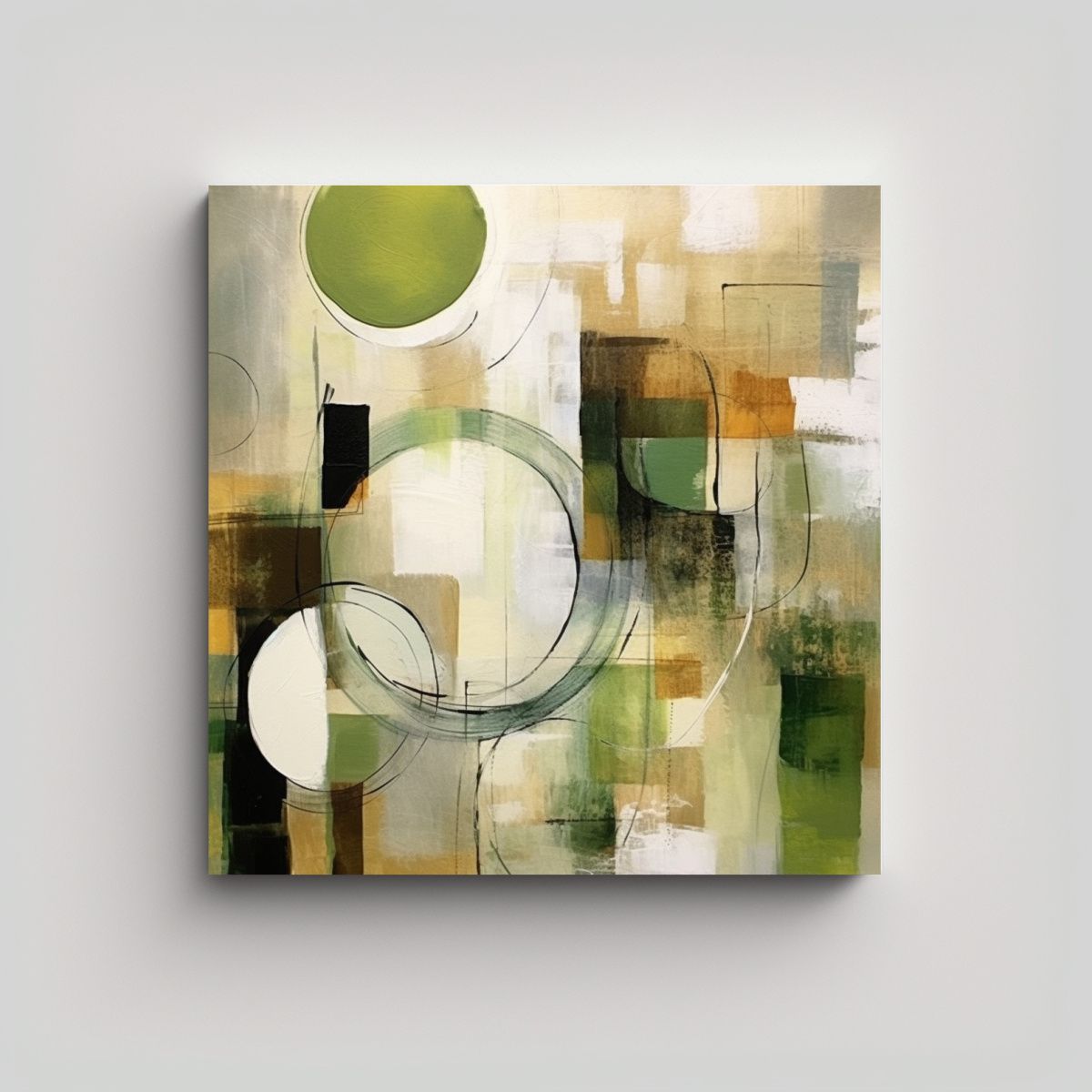 GENERICO - Pintura Abstracta Vintage Estrellados En Tonos 60x60 Cm