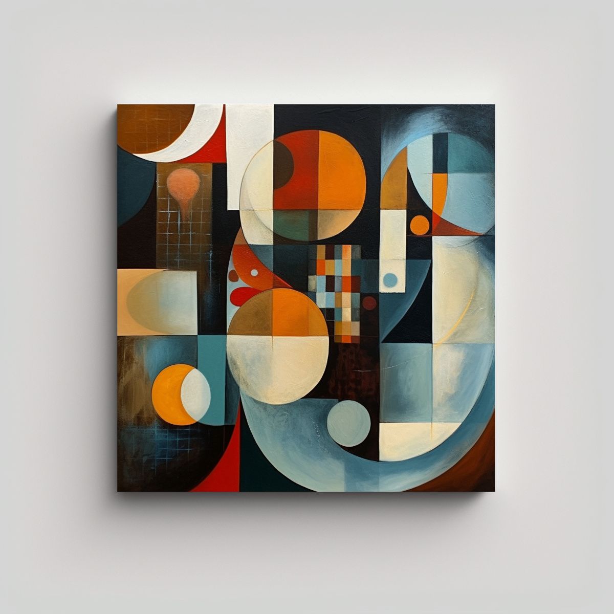 GENERICO - Cuadro Abstracto De Formas Impresas En Lienzo 80x80 Cm