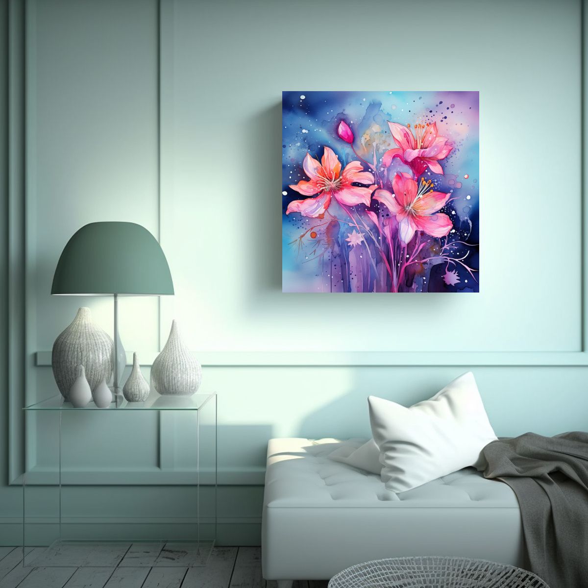 GENERICO - Pintura Sobre Lienzo Estilo Watercolours Con 60x60 Cm