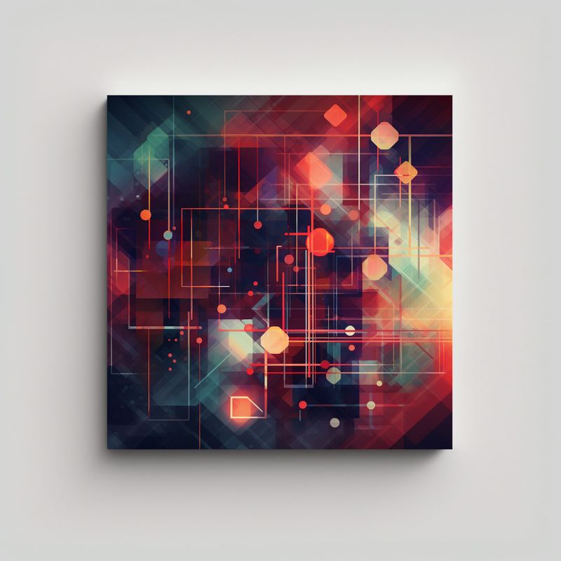 GENERICO - Lienzo De Tela Decorativo: Fondo Tecnológico Con 90x90 Cm