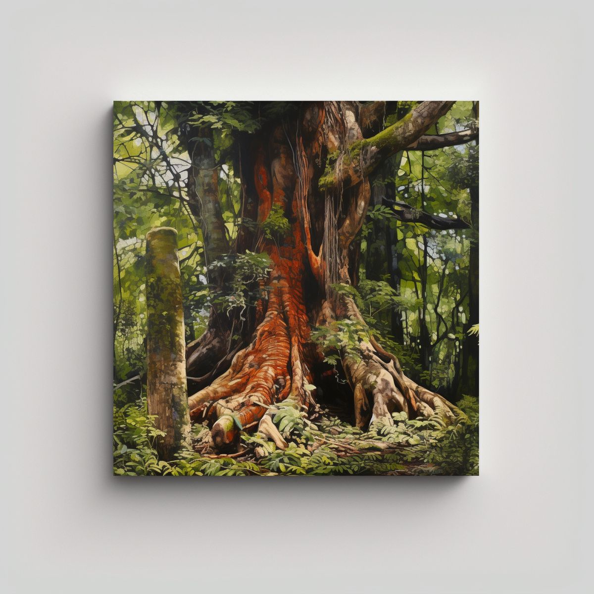GENERICO - Tela En Bastidor Cuadro Árbol Kauri Estilo 80x80 Cm