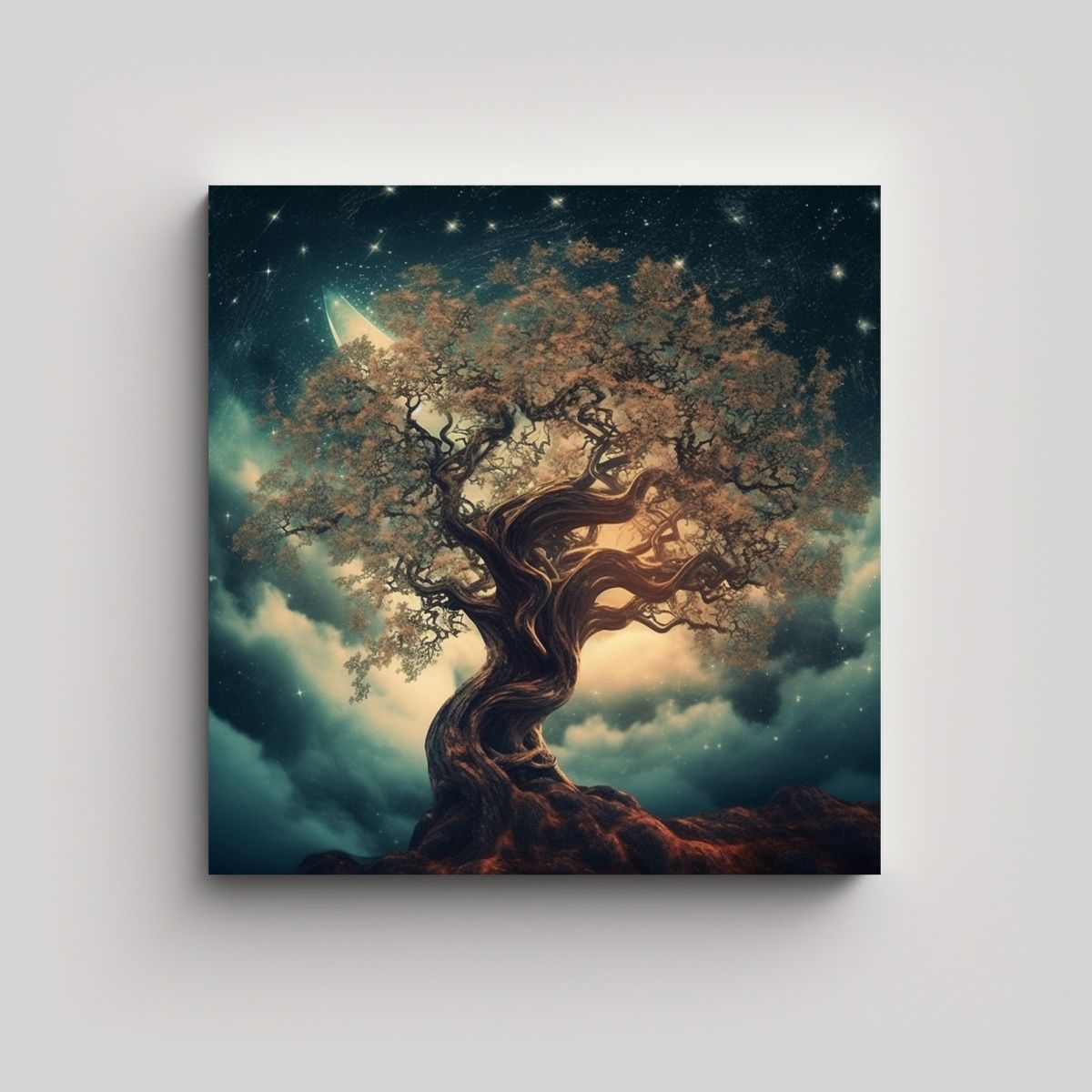 GENERICO - Pintura Decorativa Arte Movimiento Mural árbol 70x70 Cm
