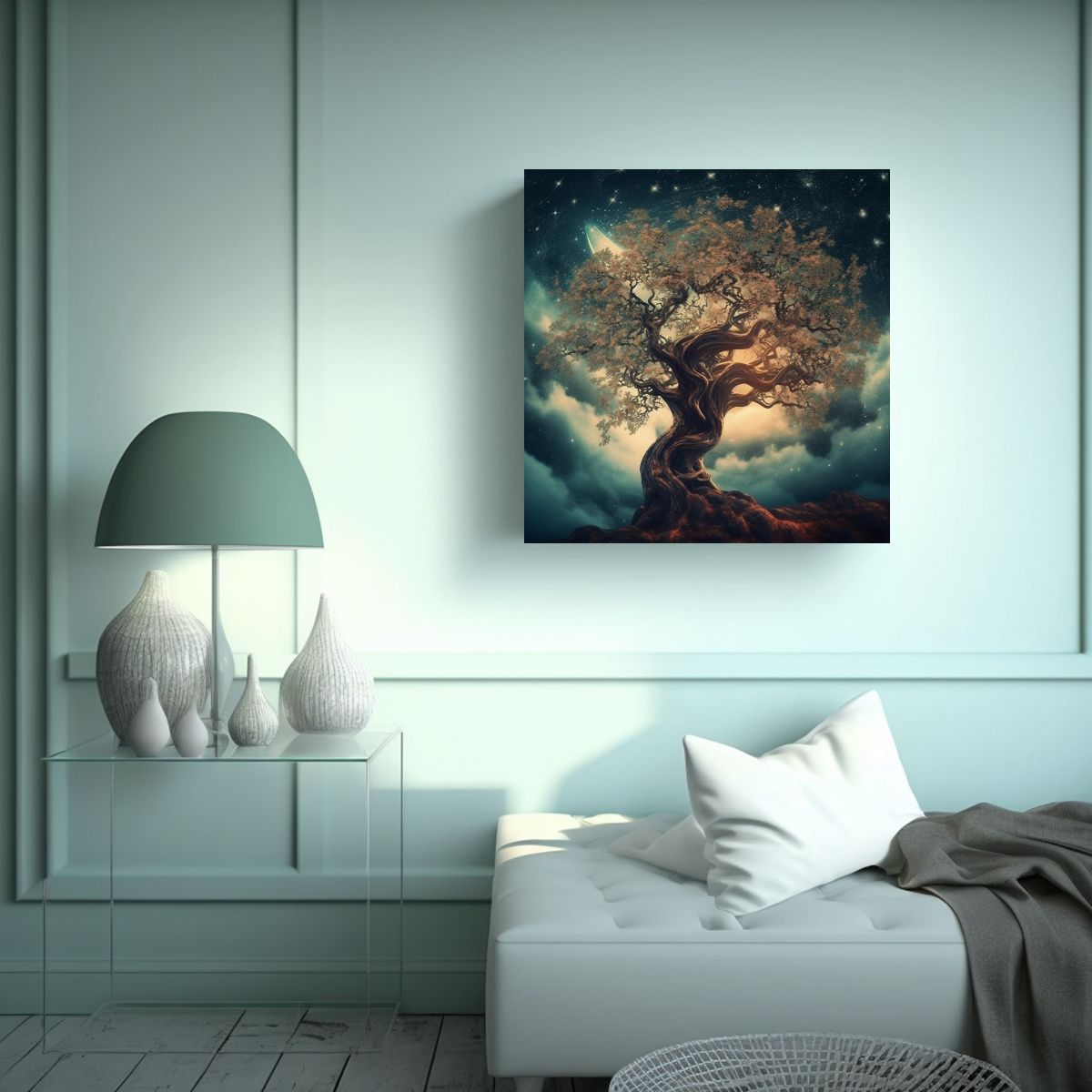 GENERICO - Pintura Decorativa Arte Movimiento Mural árbol 50x50 Cm