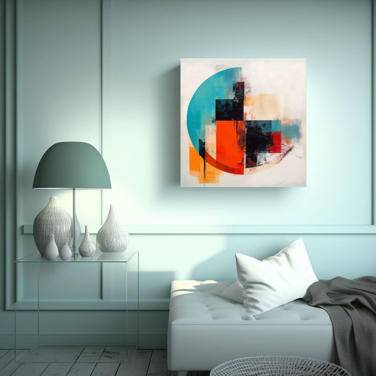 GENERICO - Pinturas Abstractas Minimalistas En Colores 80x80 Cm
