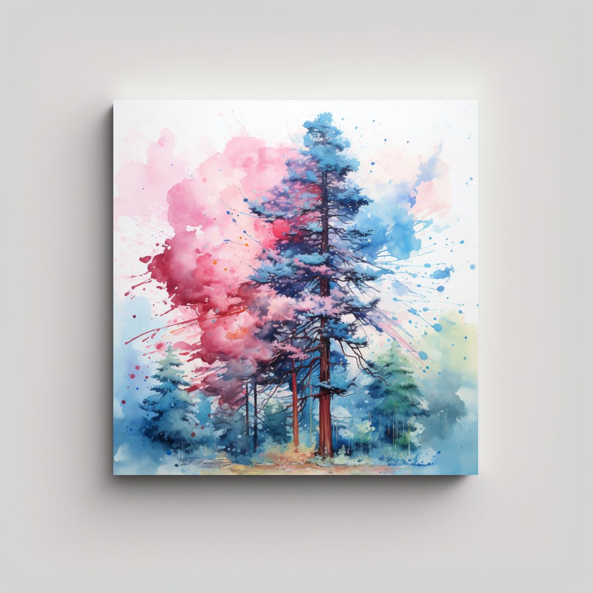 GENERICO - Pintura Abstracta En Lienzo De árbol De Secuoya 60x60 Cm