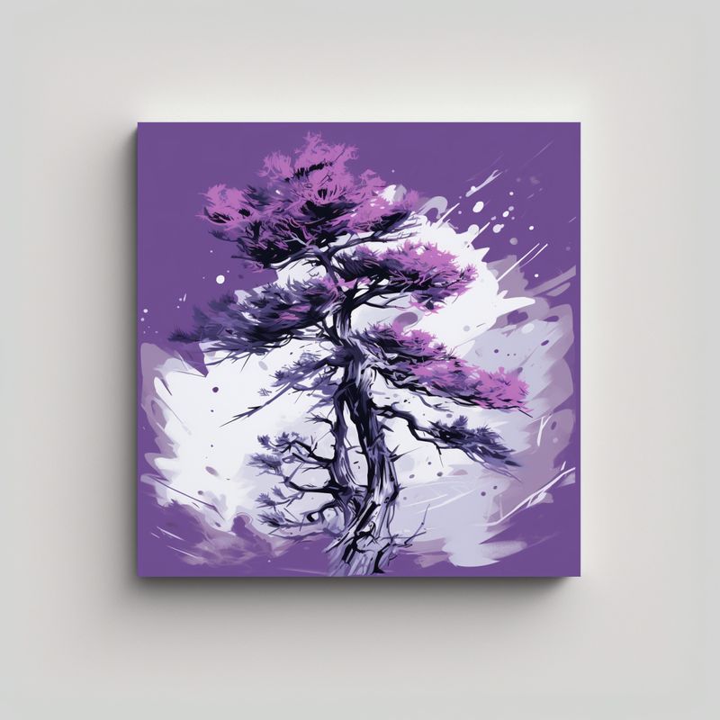 GENERICO - Arte De Pared: Bosque De Pino Escocés En Morado 60x60 Cm