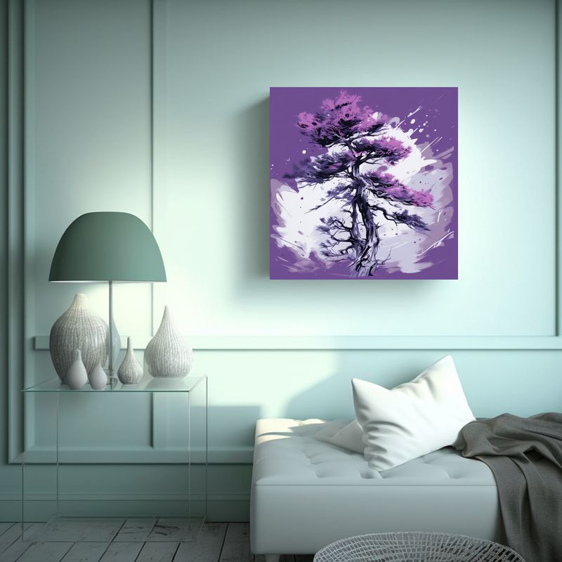 GENERICO - Arte De Pared Bosque De Pino Escocés En Morado 80x80 Cm