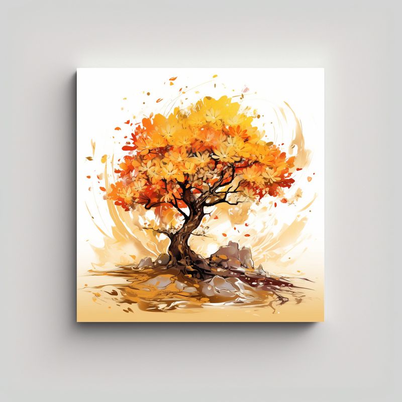 GENERICO - Cuadro De Diseño Profundidad Árbol De Manzana 90x90 Cm
