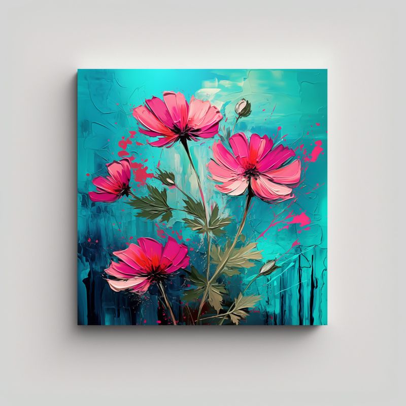 GENERICO - Cuadro Decorativo De Cilantro Herbs En Colores 70x70 Cm