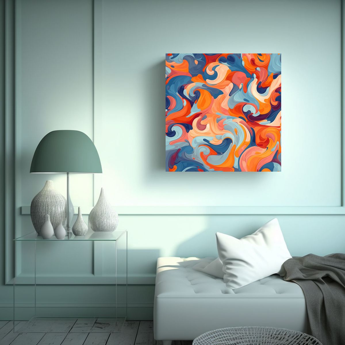 GENERICO - Pintura Acrílica Juvenil Con Remolinos 80x80 Cm