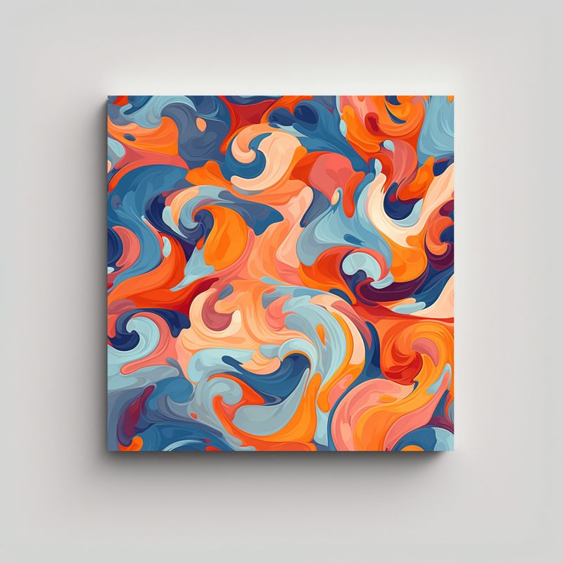 GENERICO - Pintura Acrílica Juvenil Con Remolinos 70x70 Cm