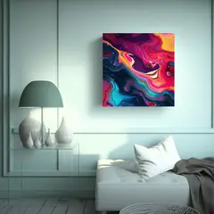 GENERICO - Pintura Decorativa Abstracta Holográfica, 60x60 Cm