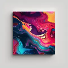 GENERICO - Pintura Decorativa Abstracta Holográfica, 50x50 Cm