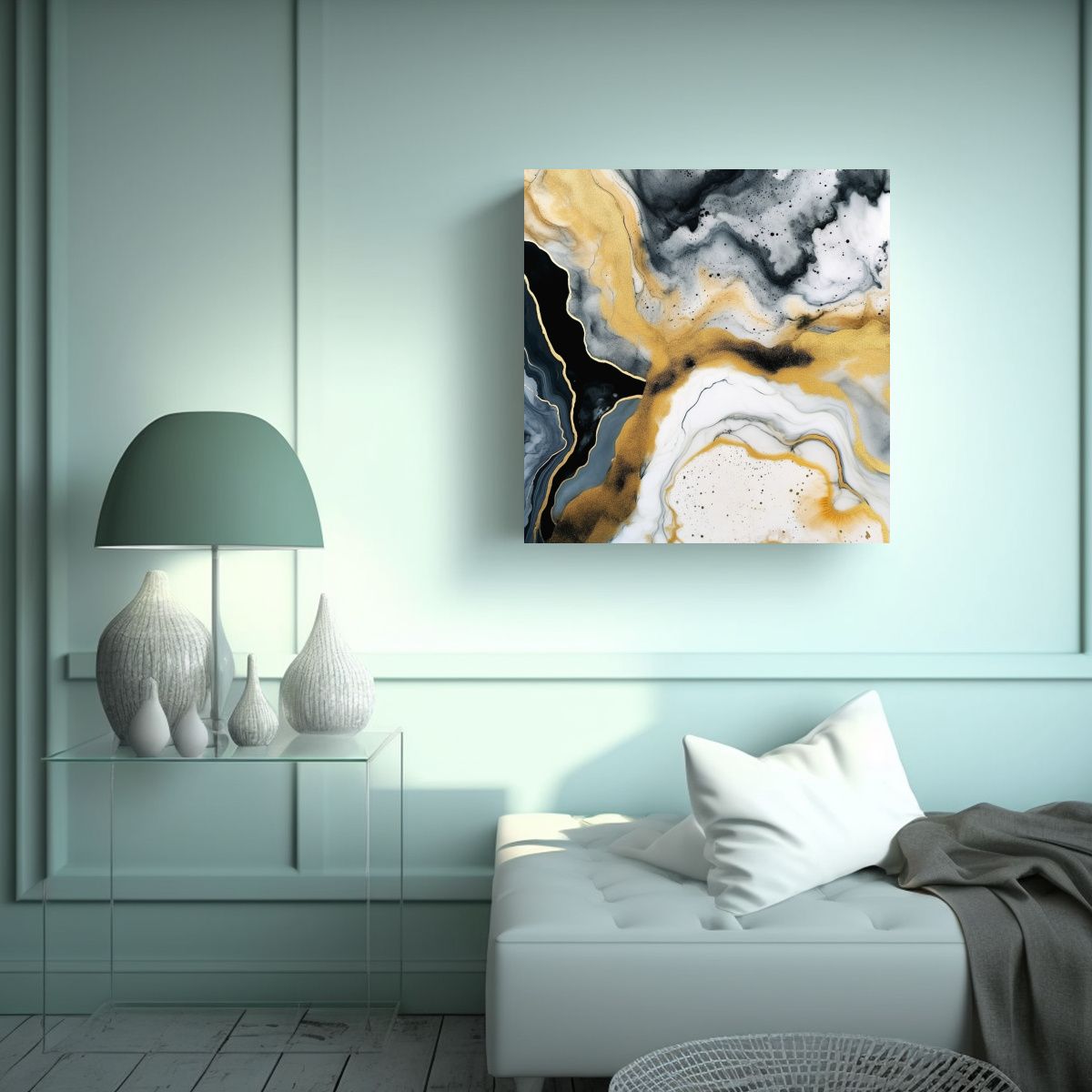GENERICO - Pintura Abstracta En Bastidor Con Textura De 90x90 Cm