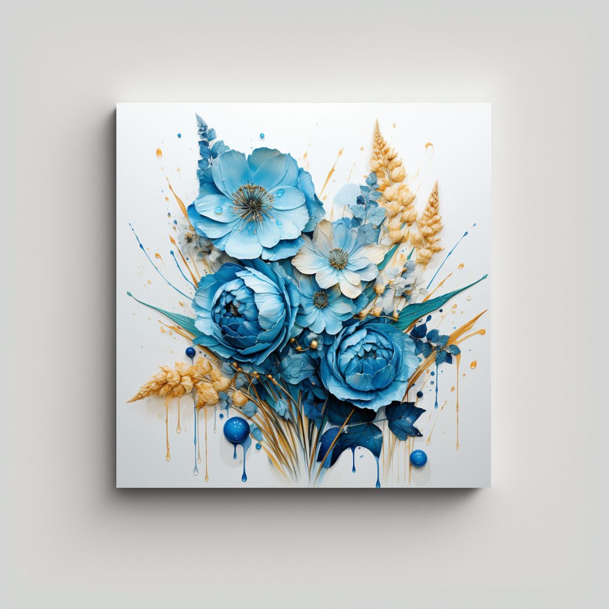 GENERICO - Lienzo De Tela Quinoa Grains En Turquesa Y Azul 50x50 Cm