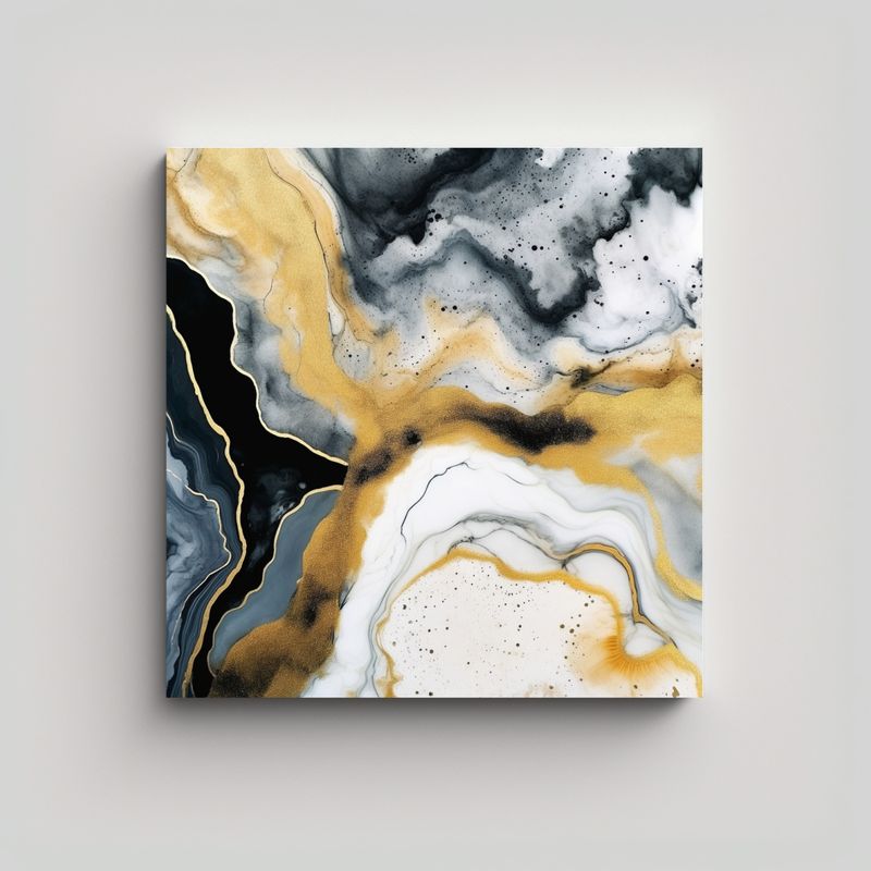 GENERICO - Pintura Abstracta En Bastidor Con Textura De 50x50 Cm