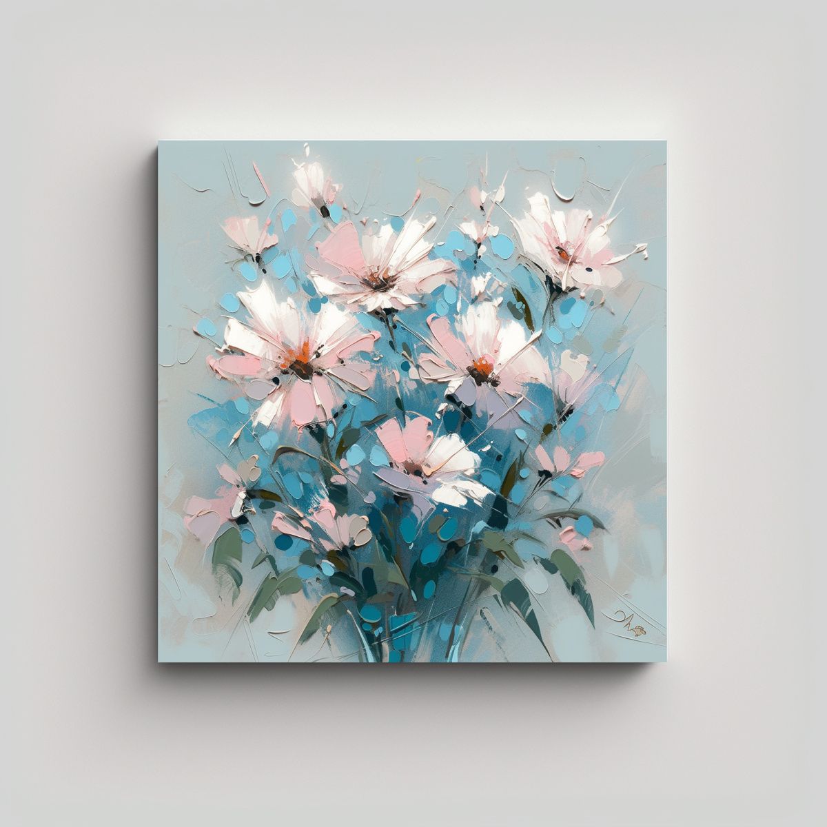GENERICO - Cuadro Calidos Adorno A Turquoise AND Pink Colors 70x70 Cm