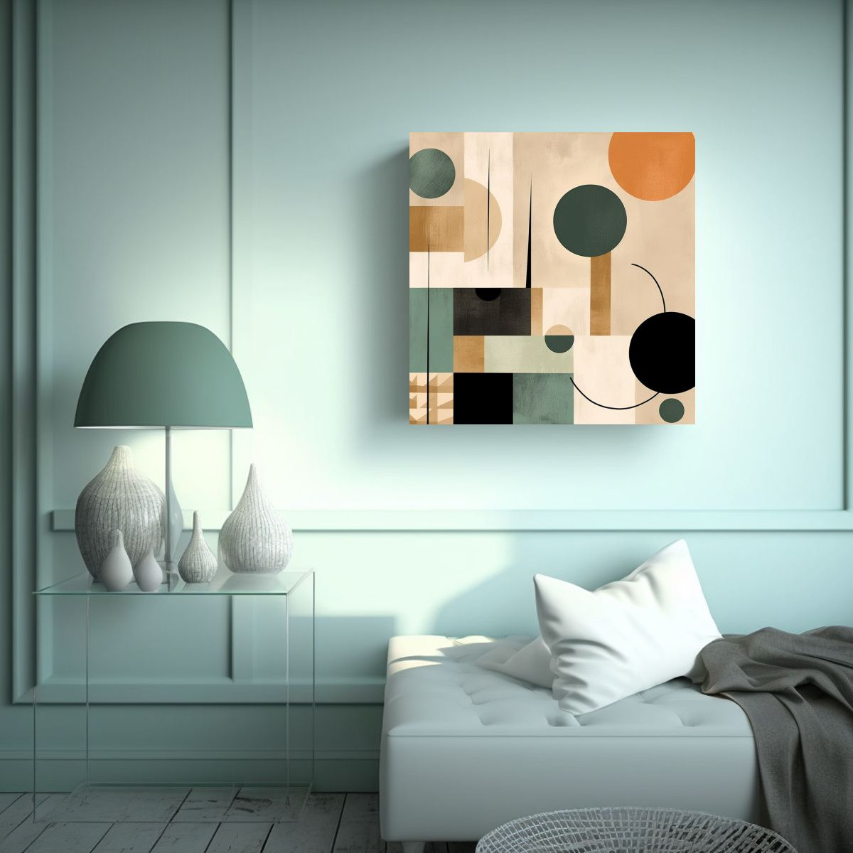 GENERICO - Tela En Bastidor Tonos Abstractos Minimalistas De 90x90 Cm