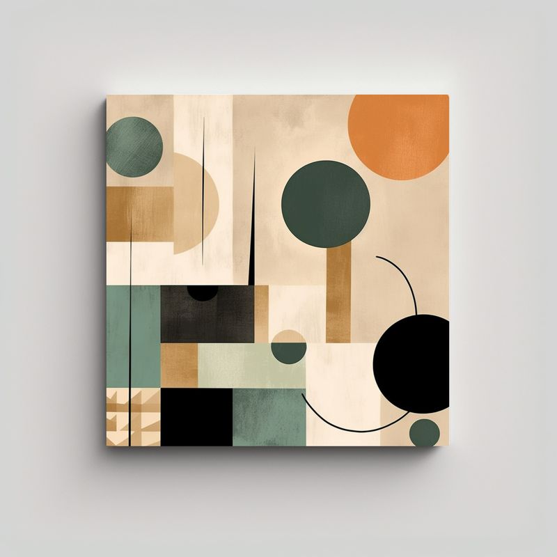 GENERICO - Tela En Bastidor Tonos Abstractos Minimalistas De 80x80 Cm