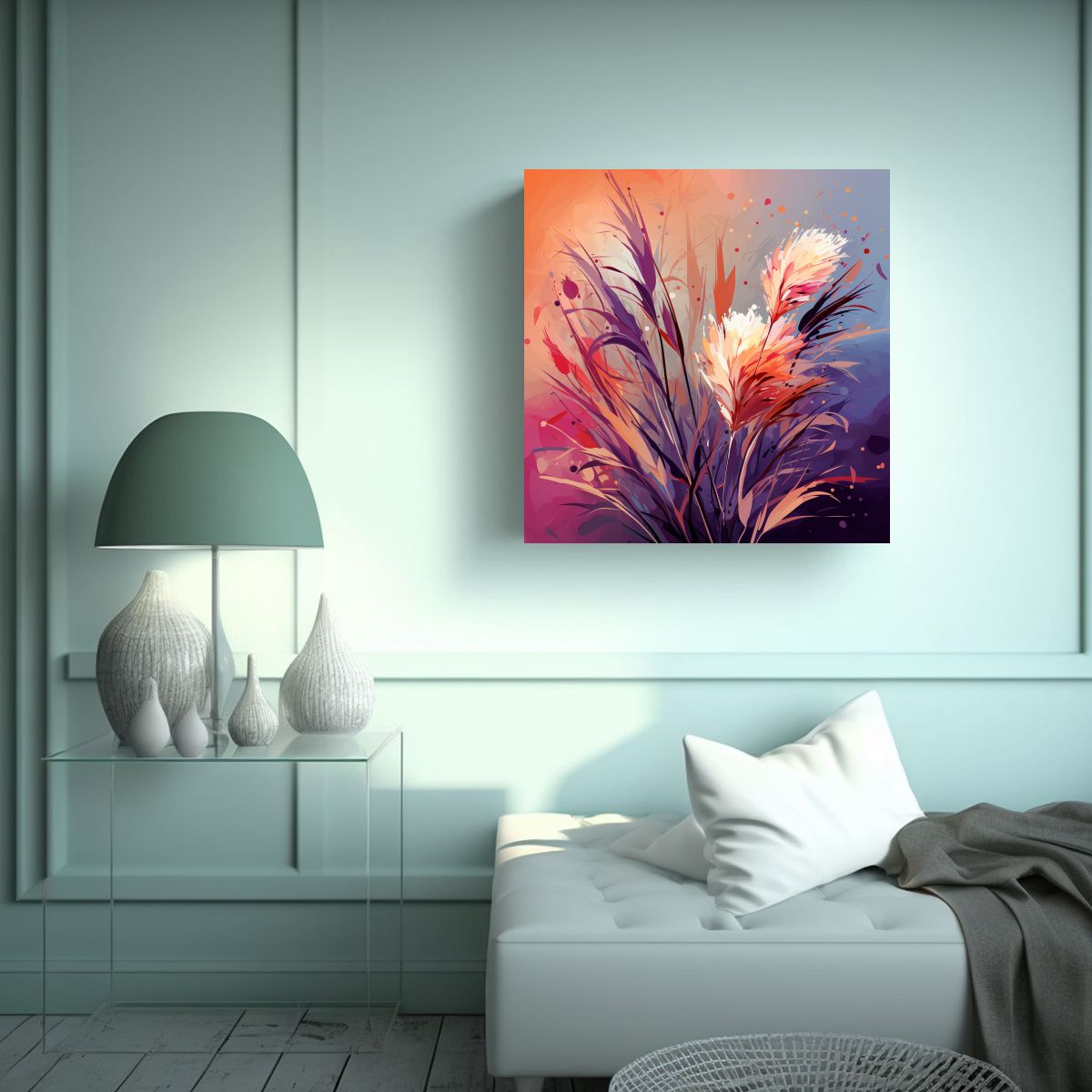 GENERICO - Pintura Decorativa Intensidad Del Pampas Grass En 80x80 Cm