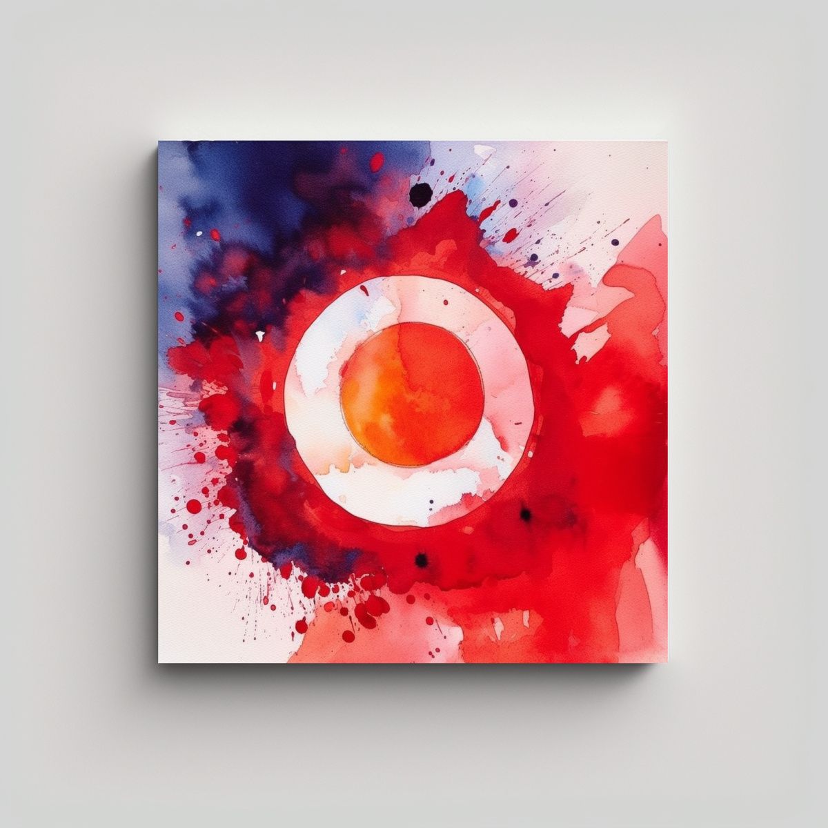 GENERICO - Lienzo De Tela Urbano Abstracto Con Acuarela 70x70 Cm.