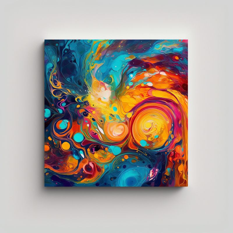 GENERICO - Cuadro Abstracto Moderno Inspirador Con Colorido 90x90 Cm