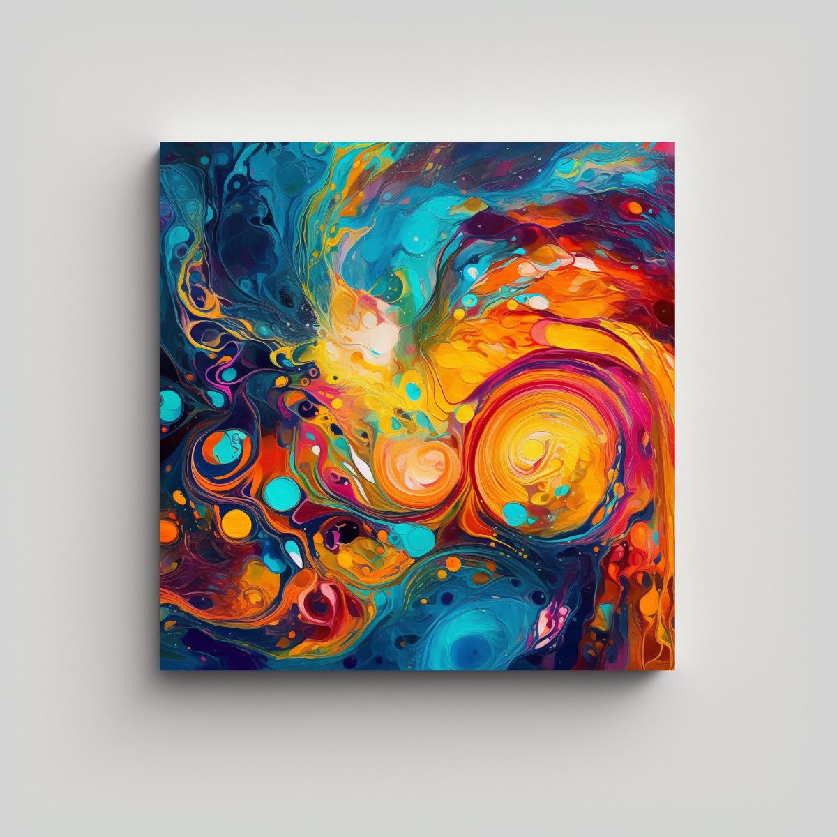 GENERICO - Cuadro Abstracto Moderno Inspirador Con Colorido 50x50 Cm