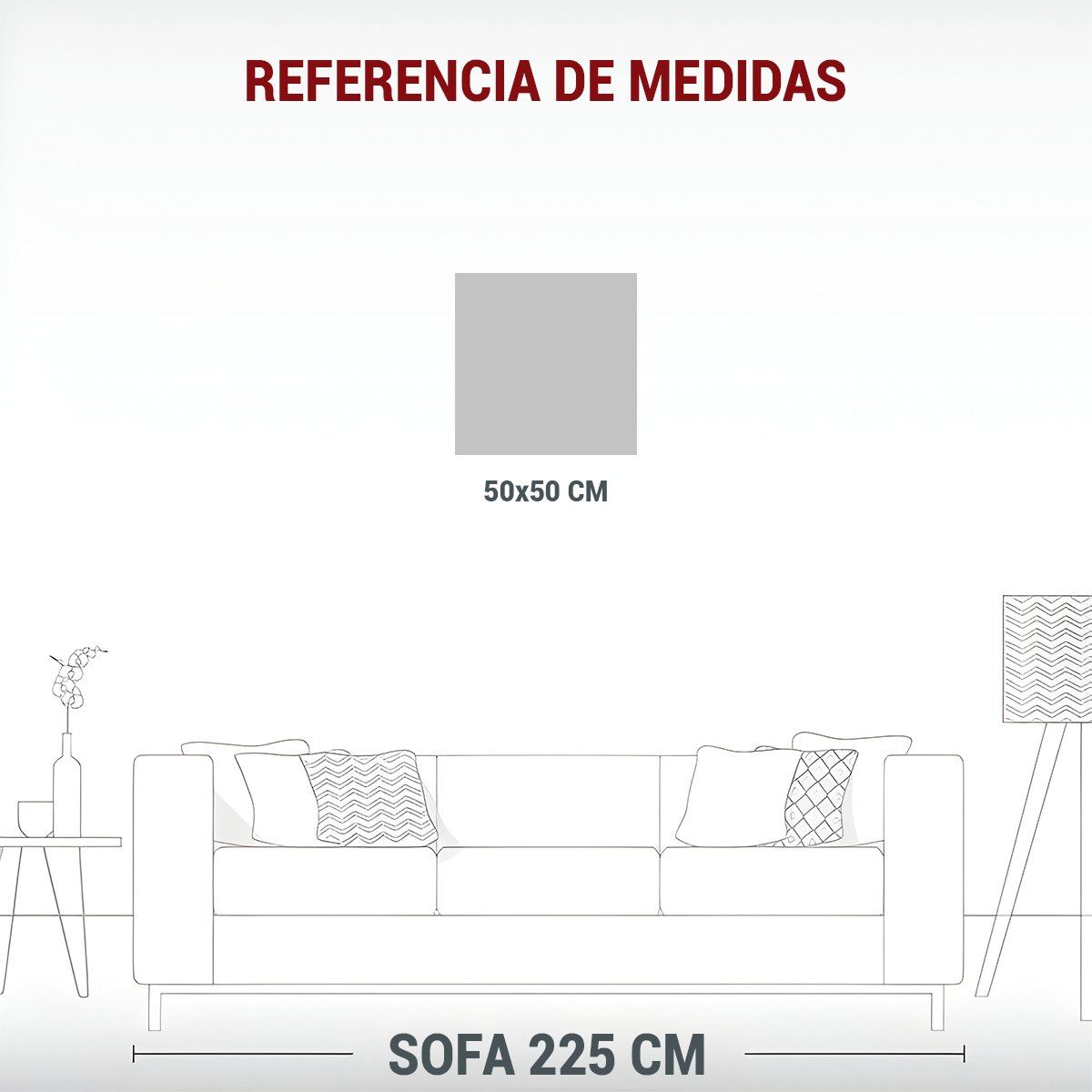 GENERICO - Lienzo Con Flores En Tonos Naranja Y Rosa Para 50x50 Cm