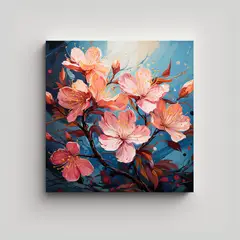 GENERICO - Cuadro Estilo Galería Adorno Árbol De Durazno 90x90 Cm