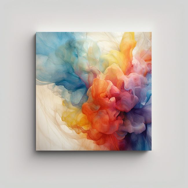 GENERICO - Pintura Lienzo Vintage Para Sala Colores Pastel 70x70 Cm