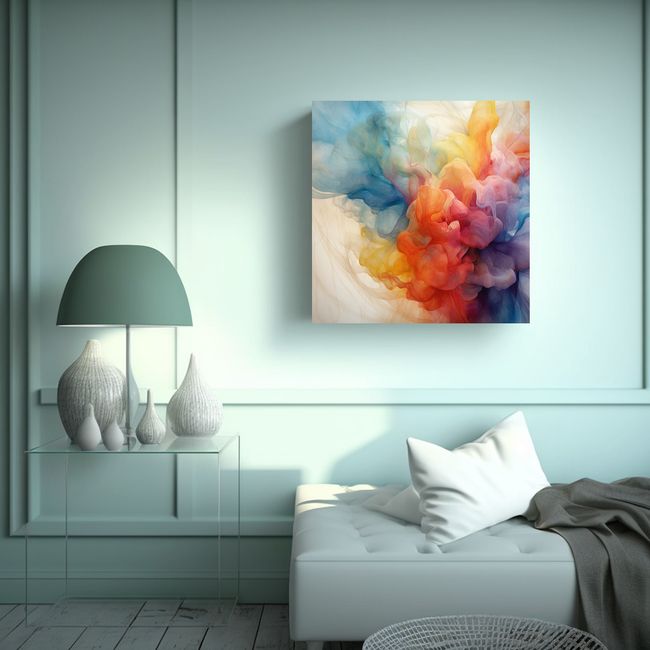 GENERICO - Pintura Lienzo Vintage Para Sala Colores Pastel 70x70 Cm