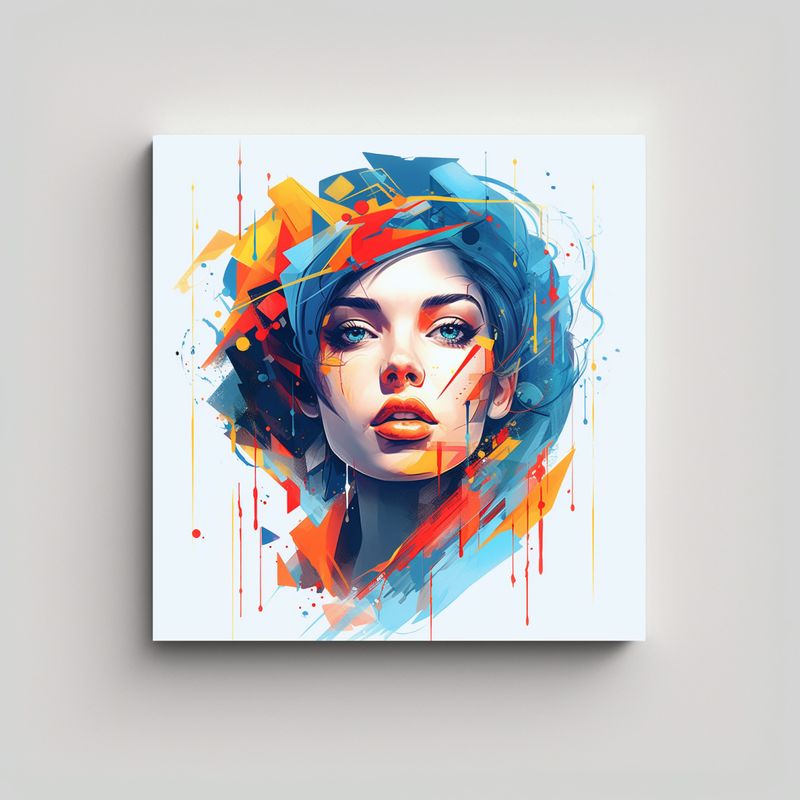 GENERICO - Lienzo De Tela Con Delicadas Líneas De Equilibrio 80x80 Cm