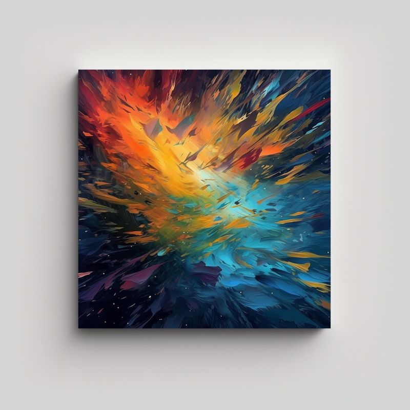 GENERICO - Cuadro Abstracto En Bastidor De Movimiento Y 60x60 Cm