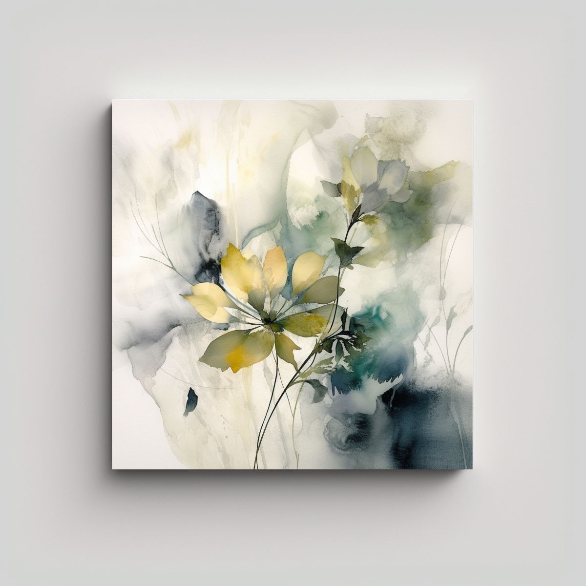 GENERICO - 1 Cuadro Decoración Vida Pintura Acuarela 70x70 Cm