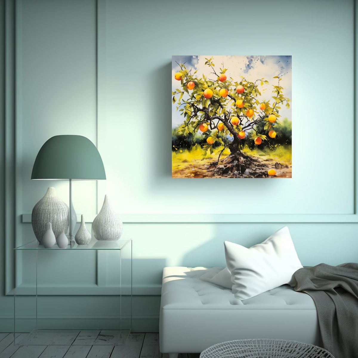 GENERICO - Pintura Abstracta Representando Un árbol De 60x60 Cm