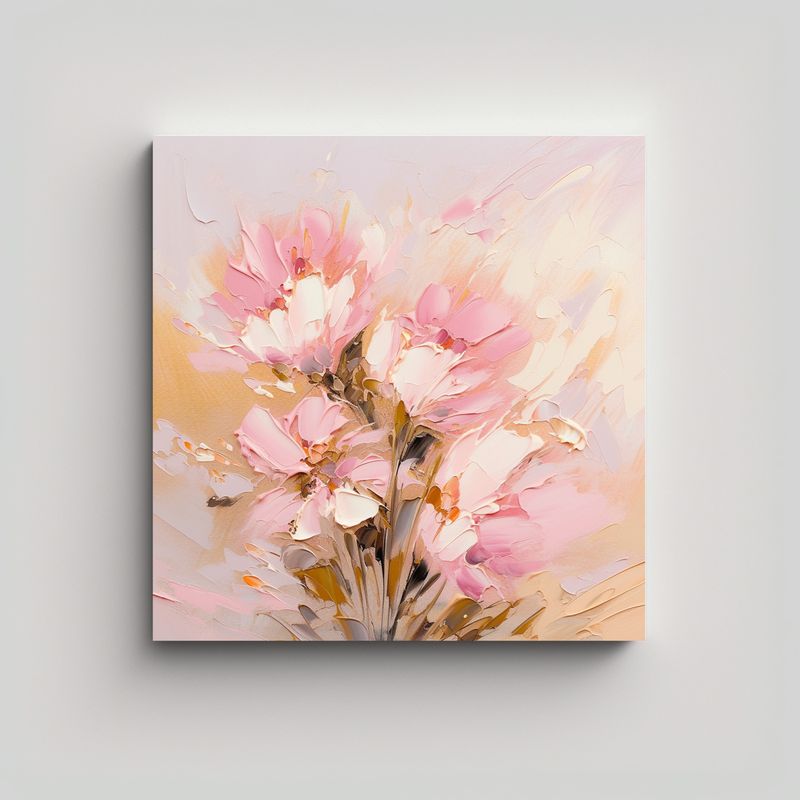 GENERICO - Cuadro Espectacular A Gold AND Pink Colors 60x60 Cm