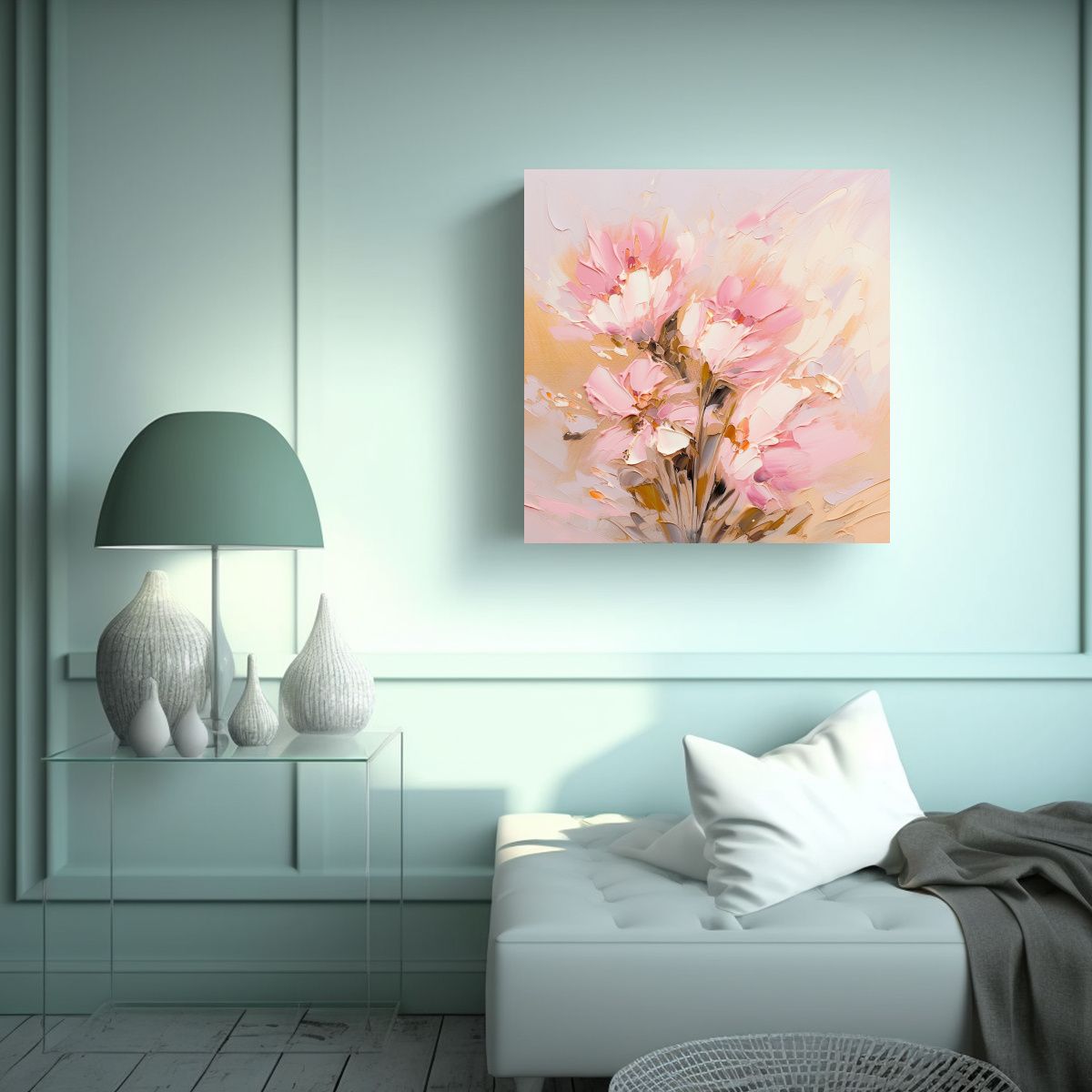 GENERICO - Cuadro Espectacular A Gold AND Pink Colors 60x60 Cm
