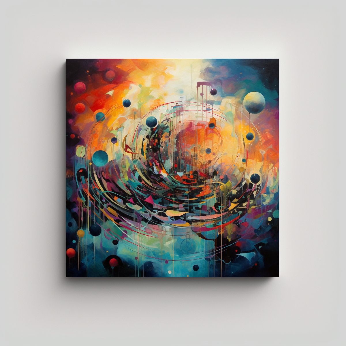 GENERICO - Pintura Abstracta Para Comedor Arte Mundial 60x60 Cm