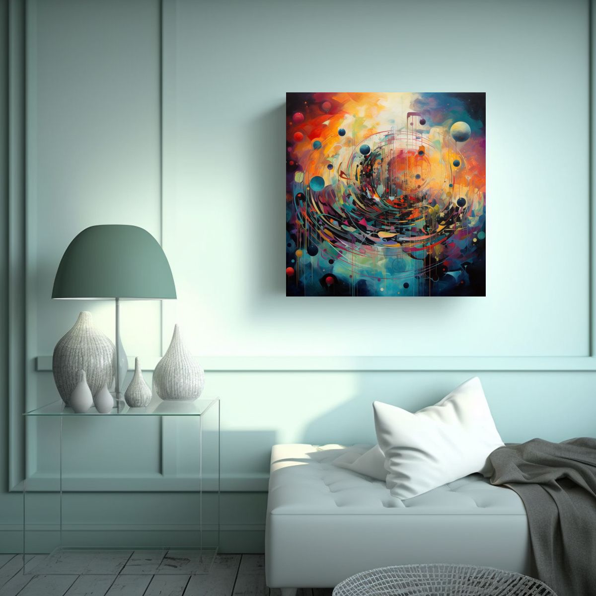 GENERICO - Pintura Abstracta Para Comedor Arte Mundial 60x60 Cm