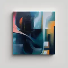 GENERICO - Pintura Abstracta En Lienzo Expresión De Escena 50x50 Cm