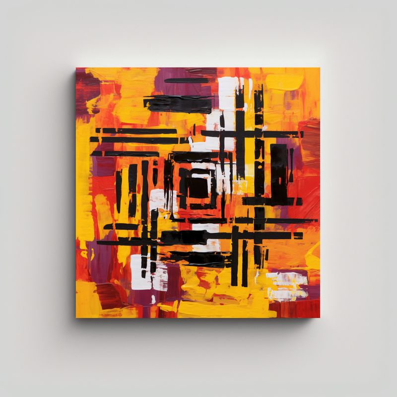 GENERICO - Pinturas Decorativas Estilo QR Code En Abstract 70x70 Cm