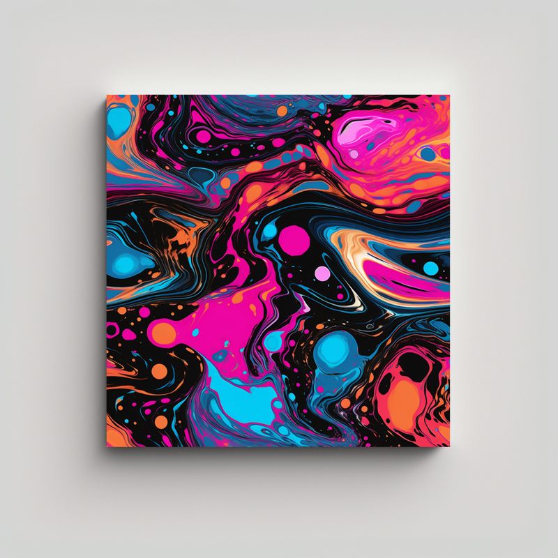 GENERICO - Lienzo Moderno Linda: Pinturas Brillantes En 90x90 Cm