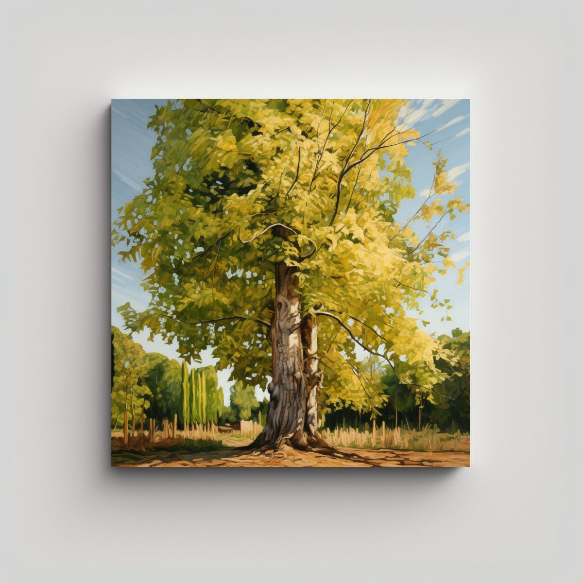 GENERICO - Pintura Abstracta De Una Tilia En Acuarela Con 80x80 Cm