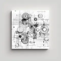 GENERICO - Lienzo Conceptual Protagonismo Garden Dibujo 90x90 Cm