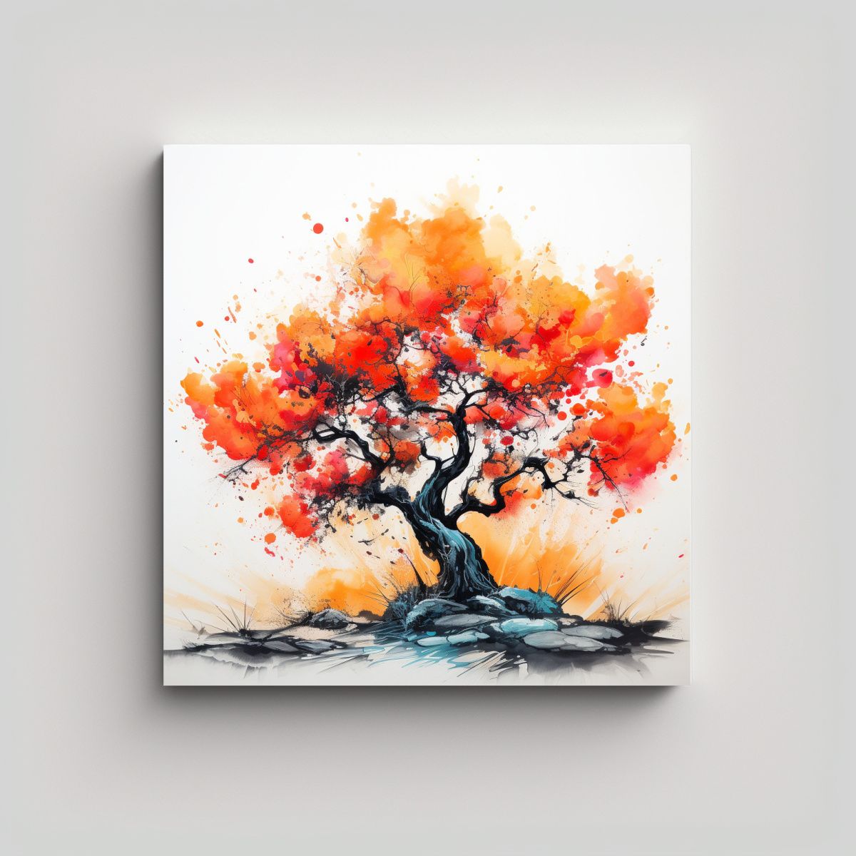 GENERICO - Cuadro Abstracto De Colores Estéticos: 60x60 Cm