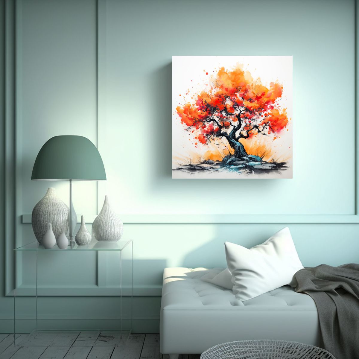 GENERICO - Cuadro Abstracto De Colores Estéticos: 50x50 Cm